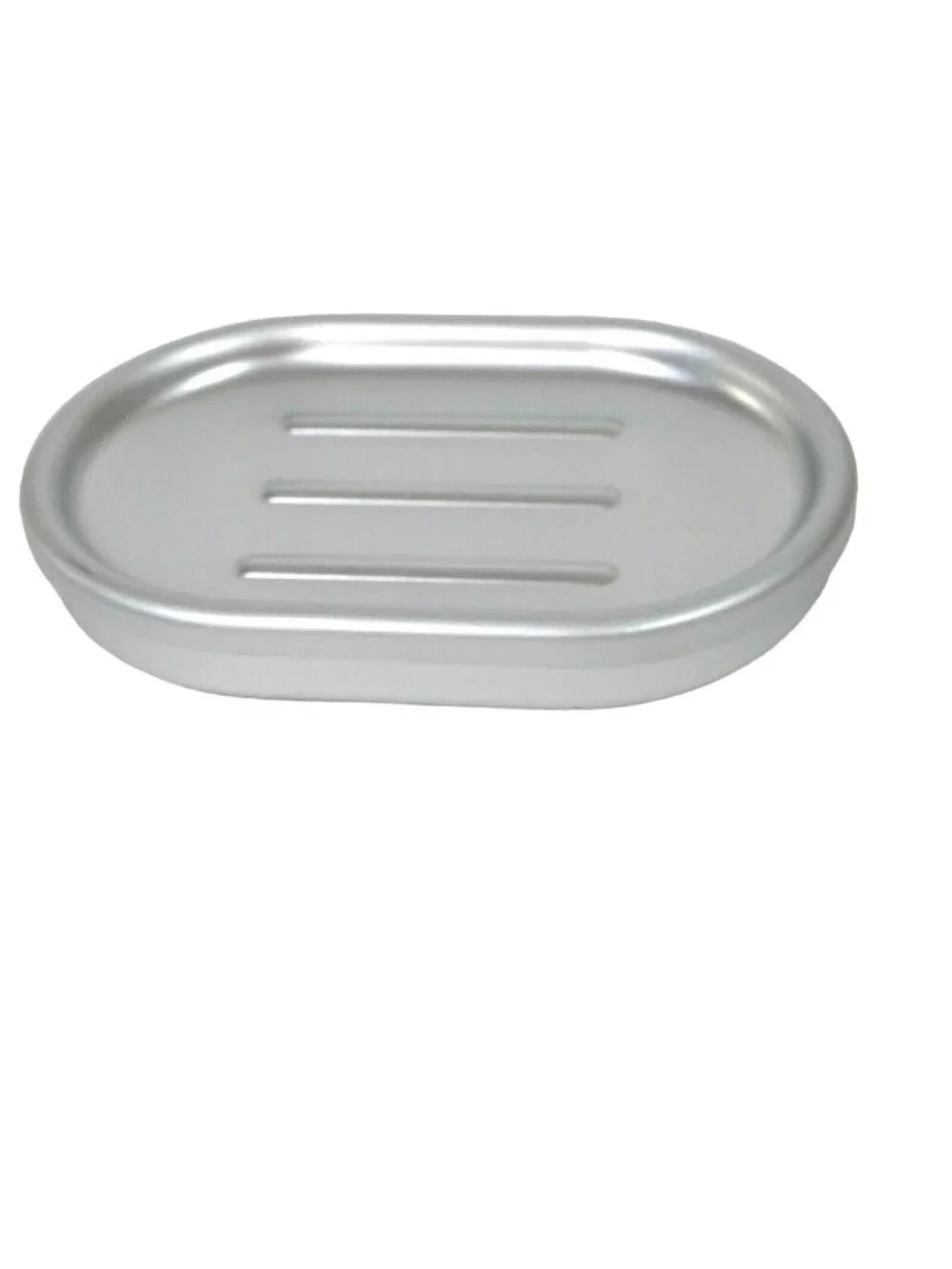 Made By Design Solid Soap Dish Aluminum Silver Bath Bathroom 3.3